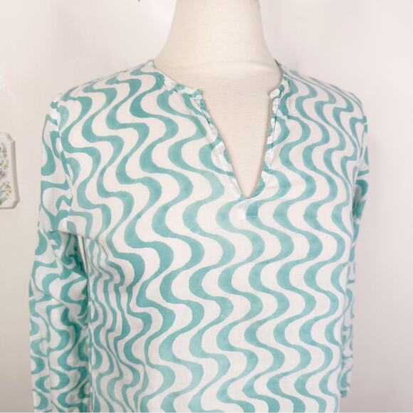 Roberta Roller Rabbit Size XS Lightweight Cotton Kurta V-Neck Popover Tunic - Picture 5 of 12